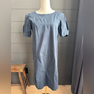 Marni Steel Navy Blue Midi Dress With Pockets Size 42 US Size 6